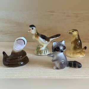 Charming Bug House Ceramic  Figurines - Cobra, Roadrunner, Raccoon, Prairie Dog